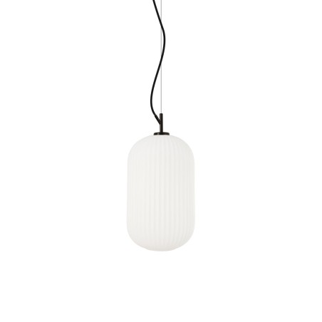 Einfache Pendelleuchte MUGUET aus Metall, E27, schwarz