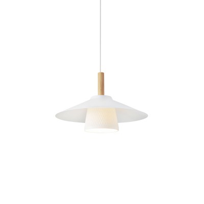 Einfache Pendelleuchte GODIN aus Aluminium, E27, weiss