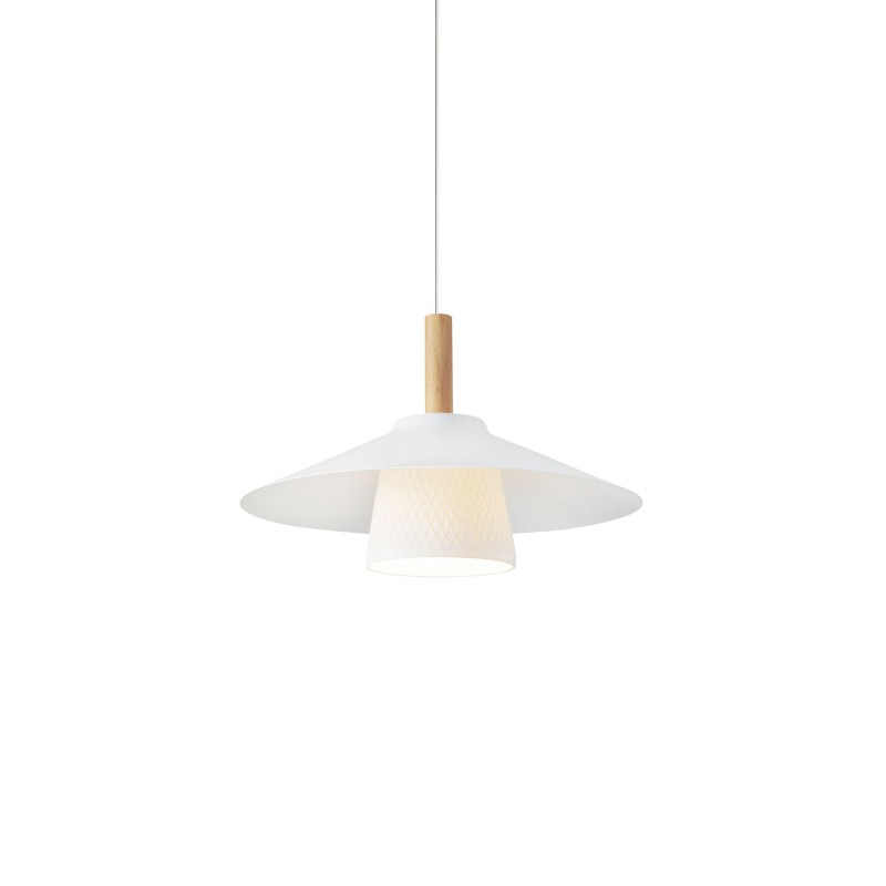 Einfache Pendelleuchte GODIN aus Aluminium, E27, weiss