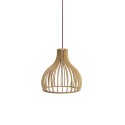 Einfache Pendelleuchte TORCY aus Holz, E27, natur