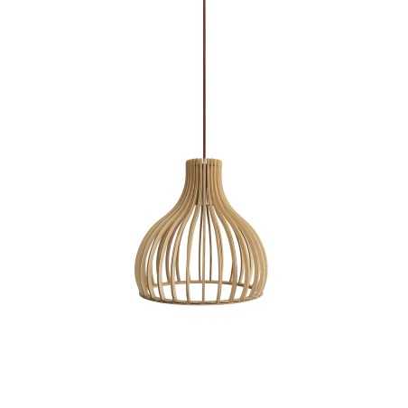 Einfache Pendelleuchte TORCY aus Holz, E27, natur
