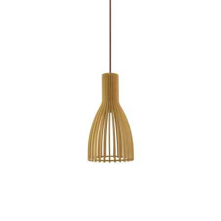 Einfache Pendelleuchte POIXE aus Holz, E27