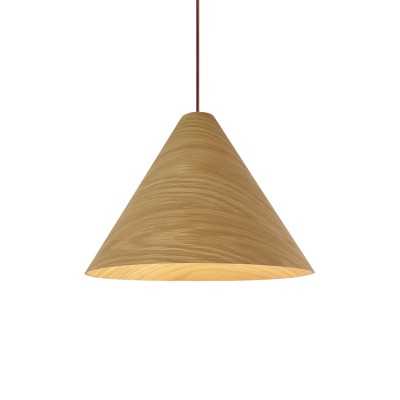 Einfache Pendelleuchte KERVAU aus Holz, E27, natur