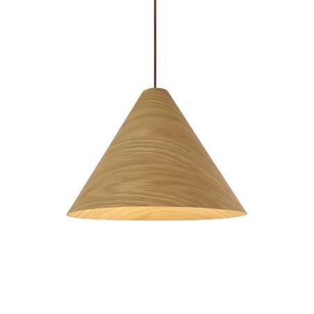 Einfache Pendelleuchte KERVAU aus Holz, E27, natur