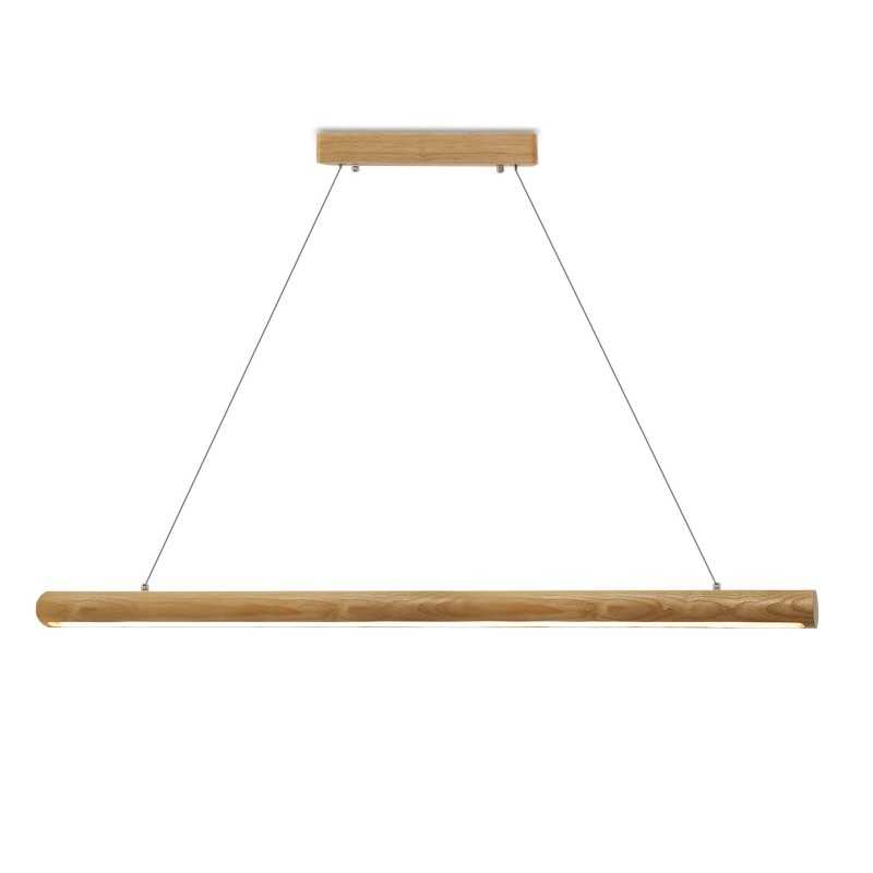 Einfache Pendelleuchte ORVANNE aus Holz, LED, 22W 1980Lm natur
