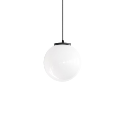 Einfache Pendelleuchte ORRIERE aus Glas, E27, schwarz