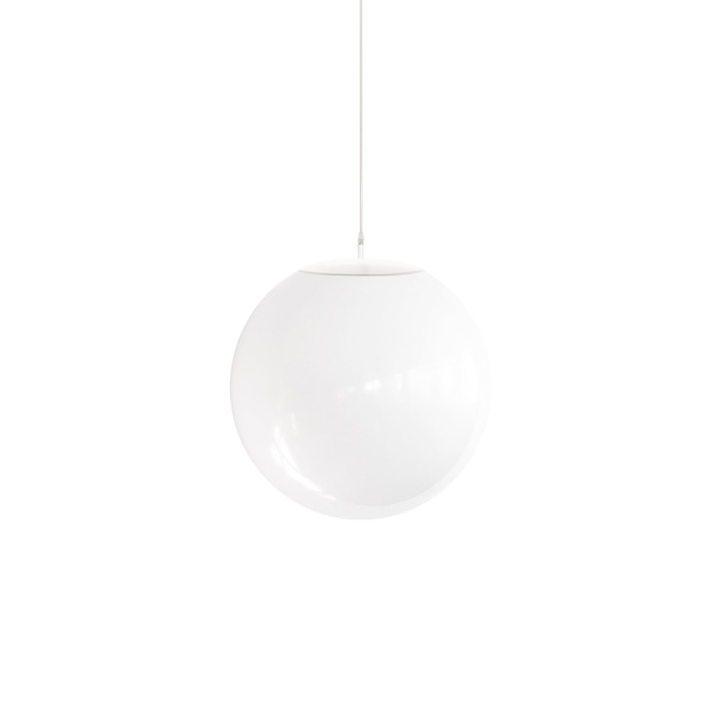 Einfache Pendelleuchte NUCES aus Metall, E27, weiss