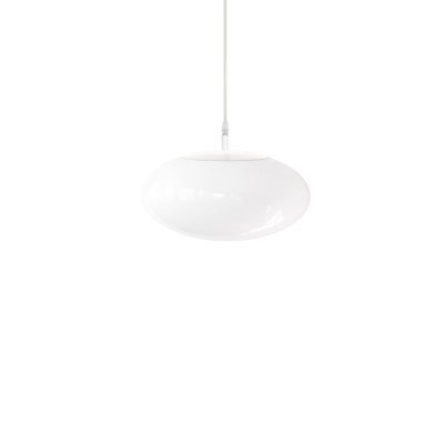 Einfache Pendelleuchte SALAN aus Metall, E27, weiss