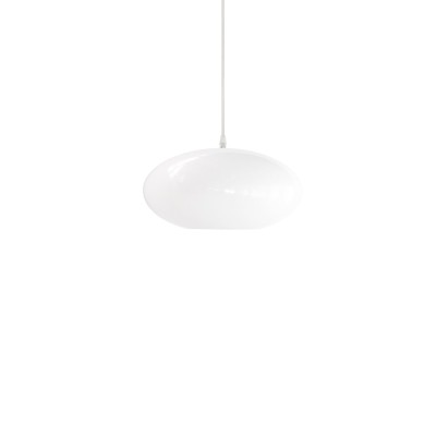Einfache Pendelleuchte GOUNOD aus Metall, E27, weiss