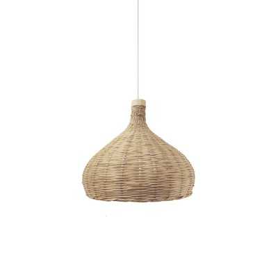 Einfache Pendelleuchte LOSSY aus Rattan, E27, natur
