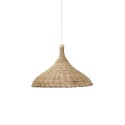 Einfache Pendelleuchte GOUDOU aus Rattan, E27, natur