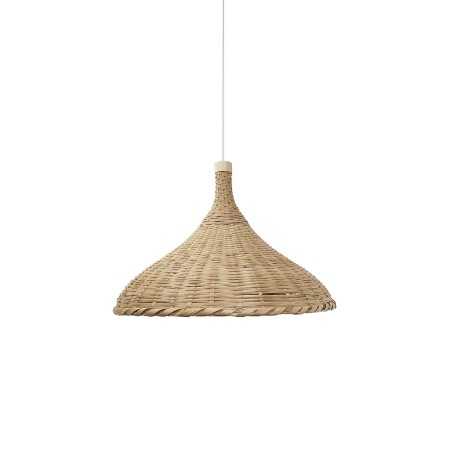 Einfache Pendelleuchte GOUDOU aus Rattan, E27, natur