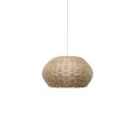 Einfache Pendelleuchte VEIGY aus Rattan, E27, natur