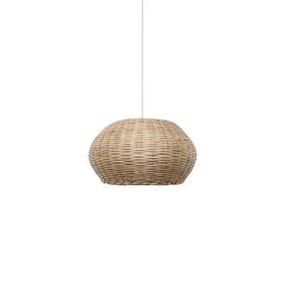 Einfache Pendelleuchte VEIGY aus Rattan, E27, natur