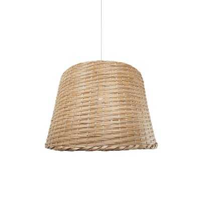 Einfache Pendelleuchte OSSAT aus Rattan, E27, natur