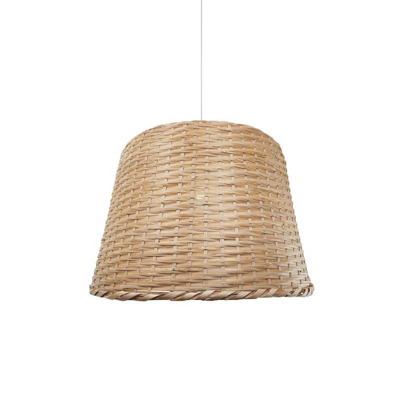 Einfache Pendelleuchte OSSAT aus Rattan, E27, natur