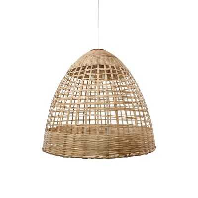Einfache Pendelleuchte FESSY aus Rattan, E27, natur
