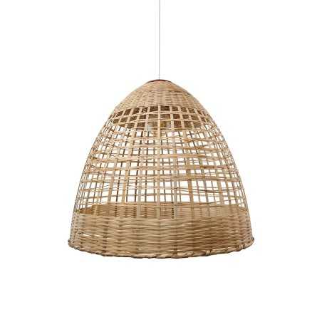 Einfache Pendelleuchte FESSY aus Rattan, E27, natur