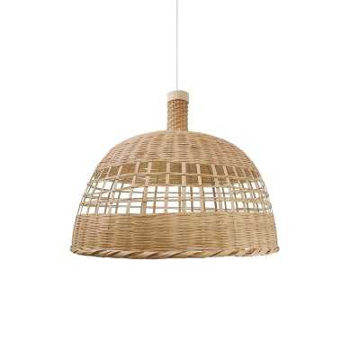 Einfache Pendelleuchte ORNEX aus Rattan, E27, natur