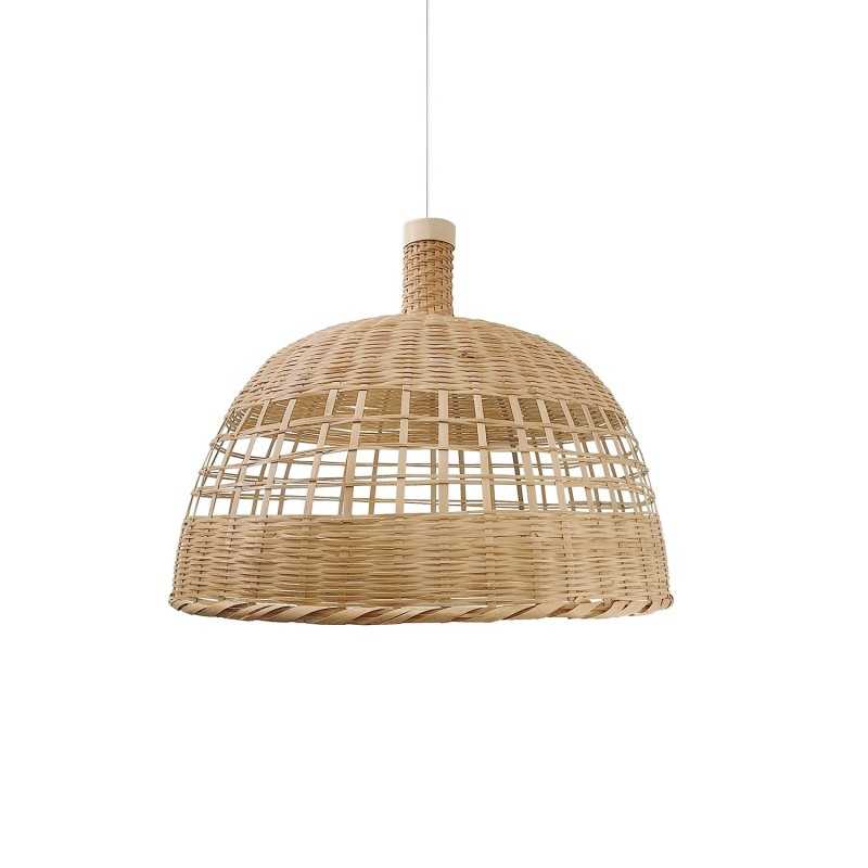 Einfache Pendelleuchte ORNEX aus Rattan, E27, natur