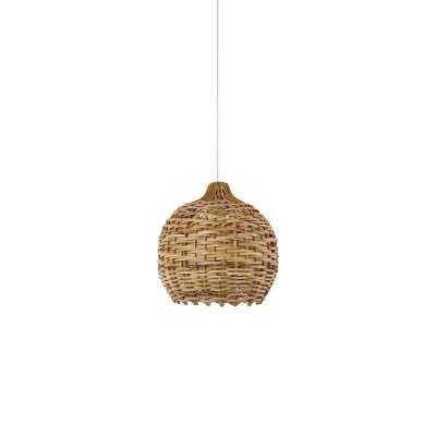 Einfache Pendelleuchte HERMY aus Rattan, E27, natur