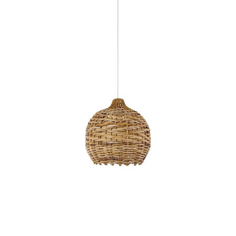 Einfache Pendelleuchte HERMY aus Rattan, E27, natur