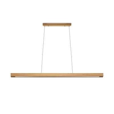 Einfache Pendelleuchte MORAT aus Holz, LED, SMD 18W 1800Lm schwarz