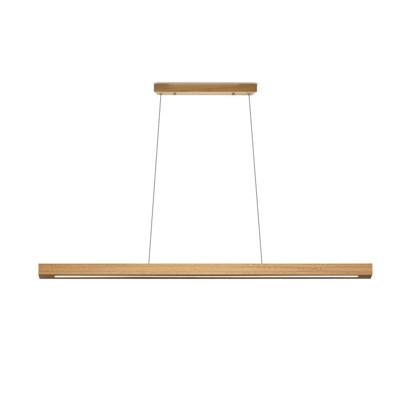Einfache Pendelleuchte MORAT aus Holz, LED, SMD 18W 1800Lm schwarz