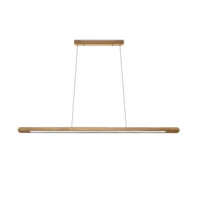 Einfache Pendelleuchte VEREL aus Holz, LED, SMD 18W 1800Lm natur