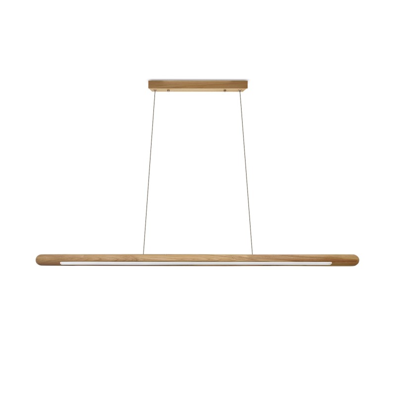 Einfache Pendelleuchte VEREL aus Holz, LED, SMD 18W 1800Lm natur