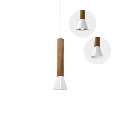 Einfache Pendelleuchte RAZOU aus Holz, GU10, weiss