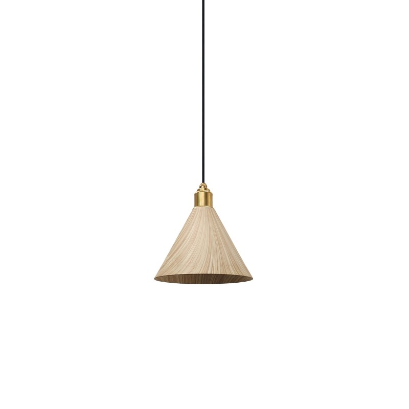 Einfache Pendelleuchte JEAUX aus Metall, E27, natur