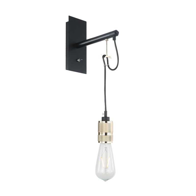 Aplique de pared RIBAS metal E27 LED color negro