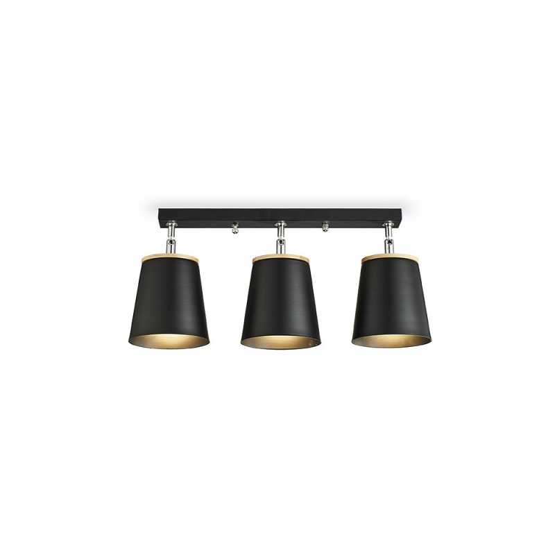Foco de techo LANDRER madera E27 LED color negro