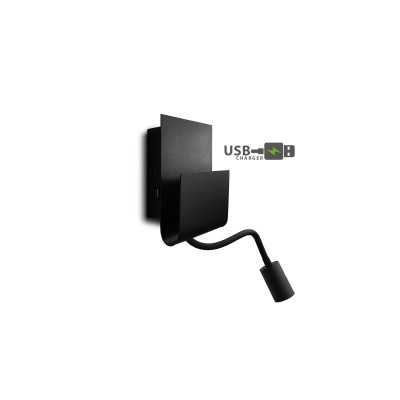 Aplique PITIE aluminio COB LED 3W 302LM, SMD LED 4W 360LM negro