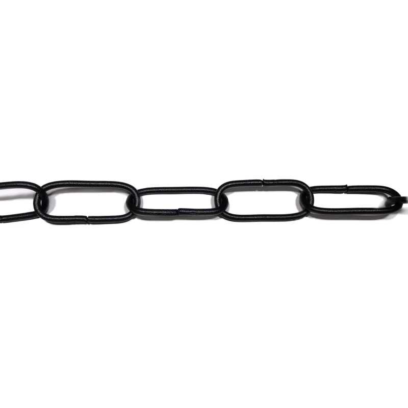 Schwarze Metallkette mit 45mm Gliedern fuer schwere Lampen