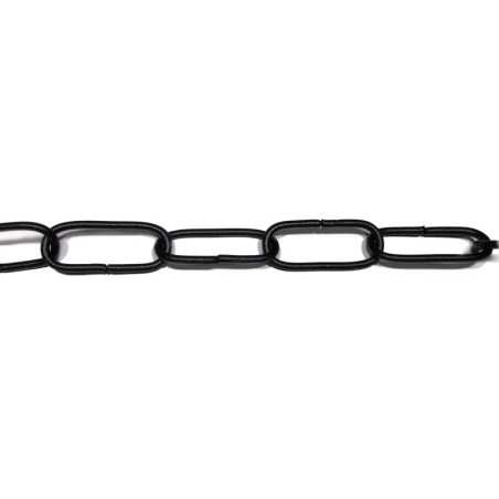 Schwarze Metallkette mit 45mm Gliedern fuer schwere Lampen