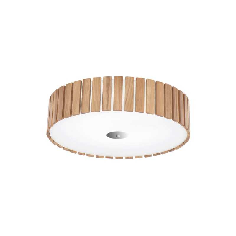 Plafón de techo YVELIN madera E27 LED color madera