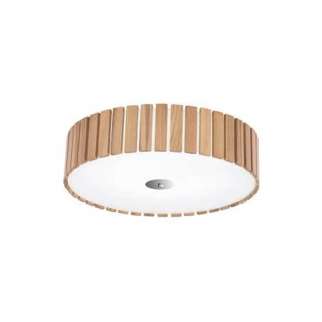 Plafón de techo YVELIN madera E27 LED color madera