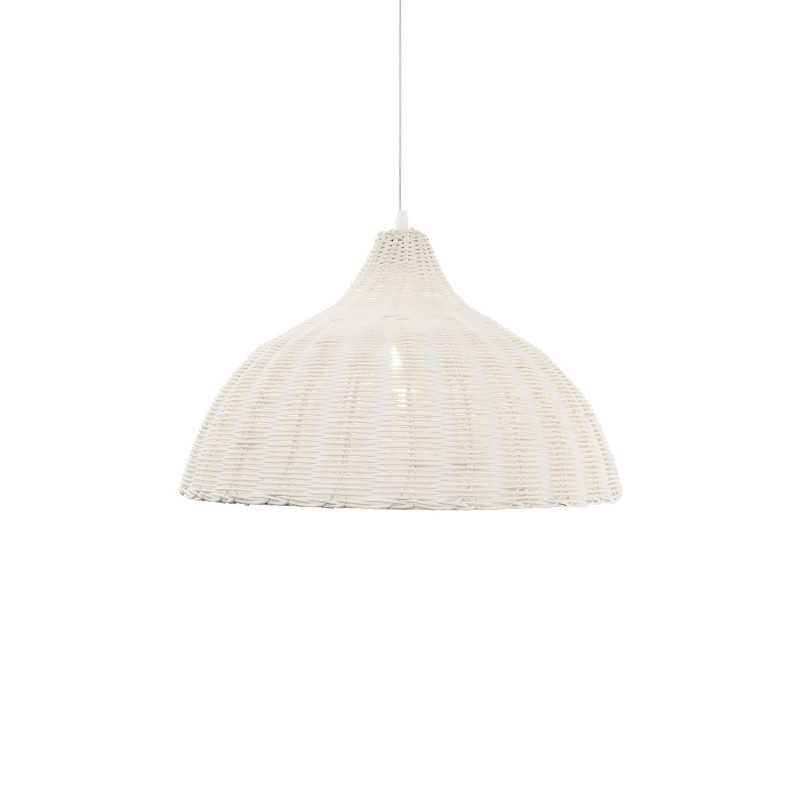 Einfache Pendelleuchte VIBUS aus Rattan, E27, farbig