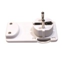 Enchufe clavija extraplana blanca para detrás de muebles