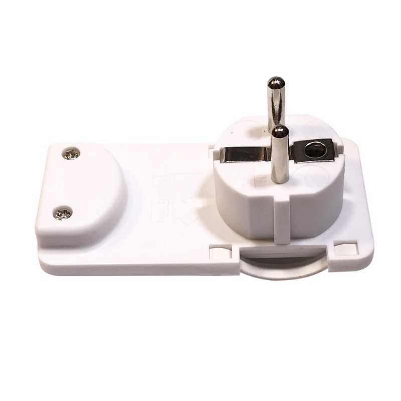 Enchufe clavija extraplana blanca para detrás de muebles