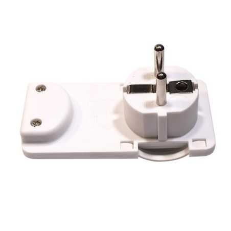 Enchufe clavija extraplana blanca para detrás de muebles