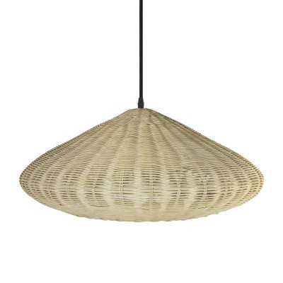 Einfache Pendelleuchte HARDY aus Rattan, E27, farbig