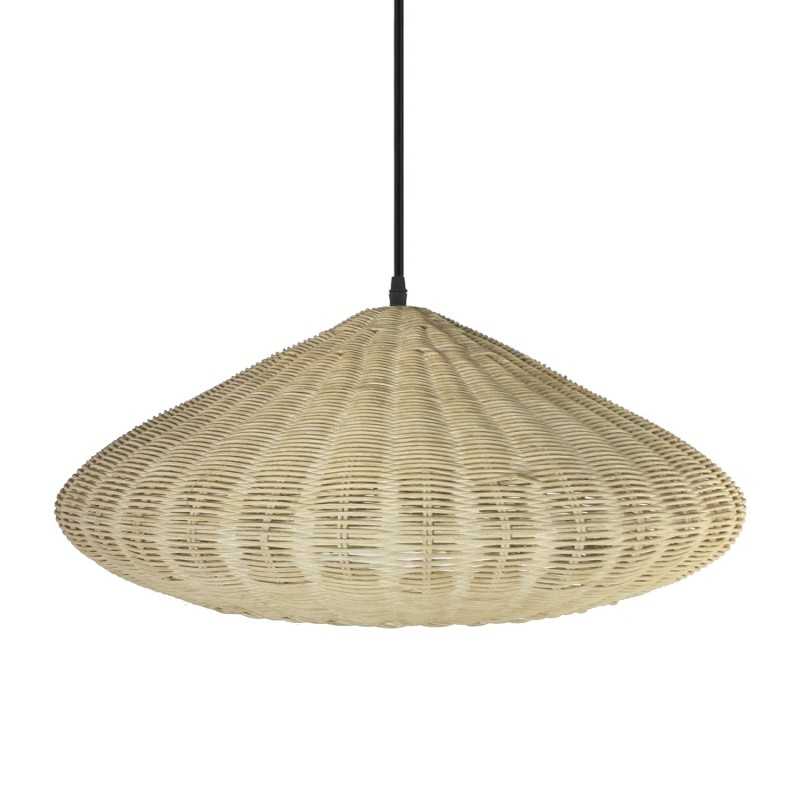 Einfache Pendelleuchte HARDY aus Rattan, E27, farbig