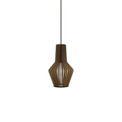 Einfache Pendelleuchte SAULX aus Holz, E27
