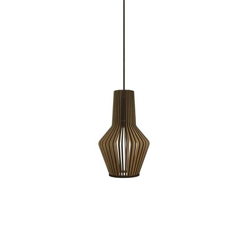 Einfache Pendelleuchte SAULX aus Holz, E27