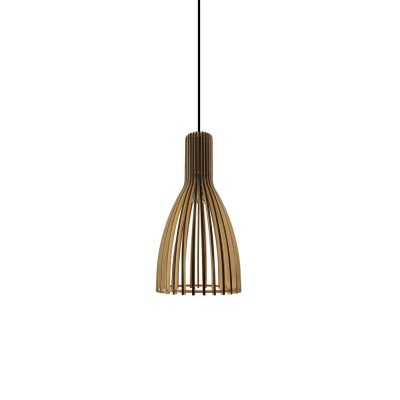 Einfache Pendelleuchte POIXE aus Holz, E27