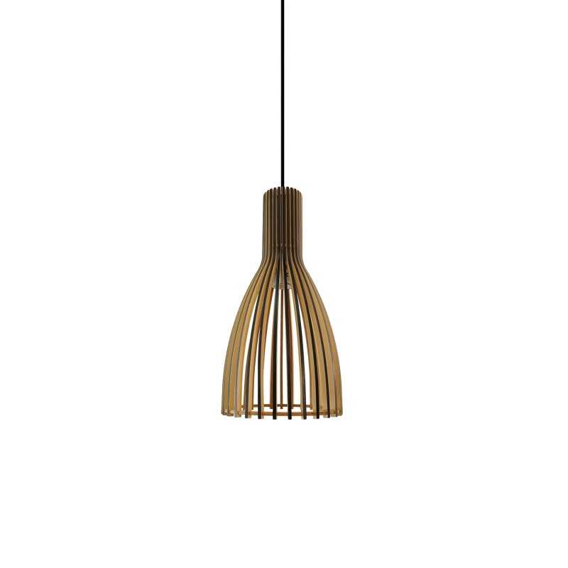 Einfache Pendelleuchte POIXE aus Holz, E27