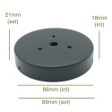 Portaglobos color negro 86mm x 18mm con tornillos